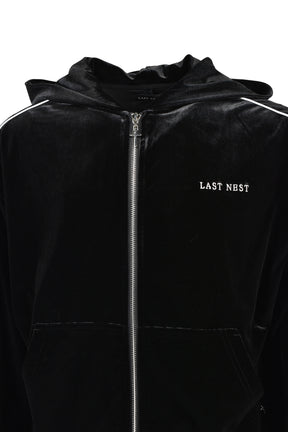 VELVET TRACK HOODIE / BLK