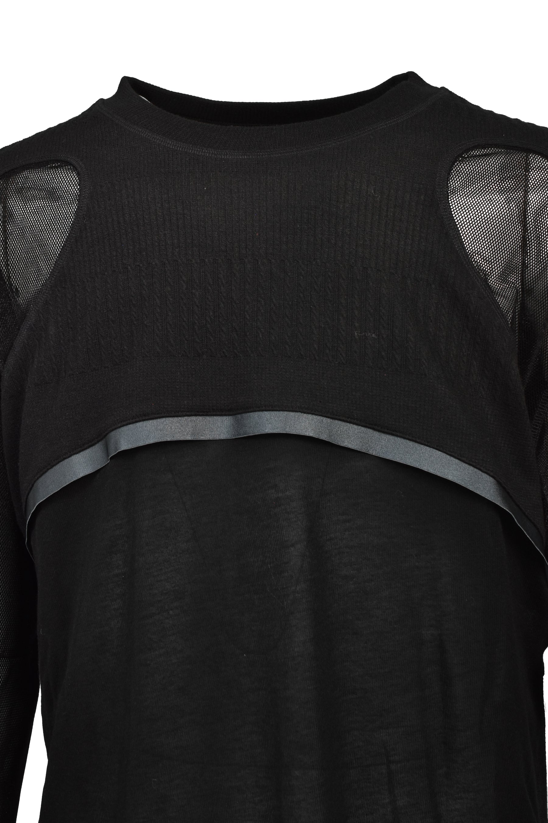 PANELLED CORSET LONG SLEEVE / BLK