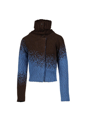 FLOW JAQUARD SHORT CARDIGAN / BLU 