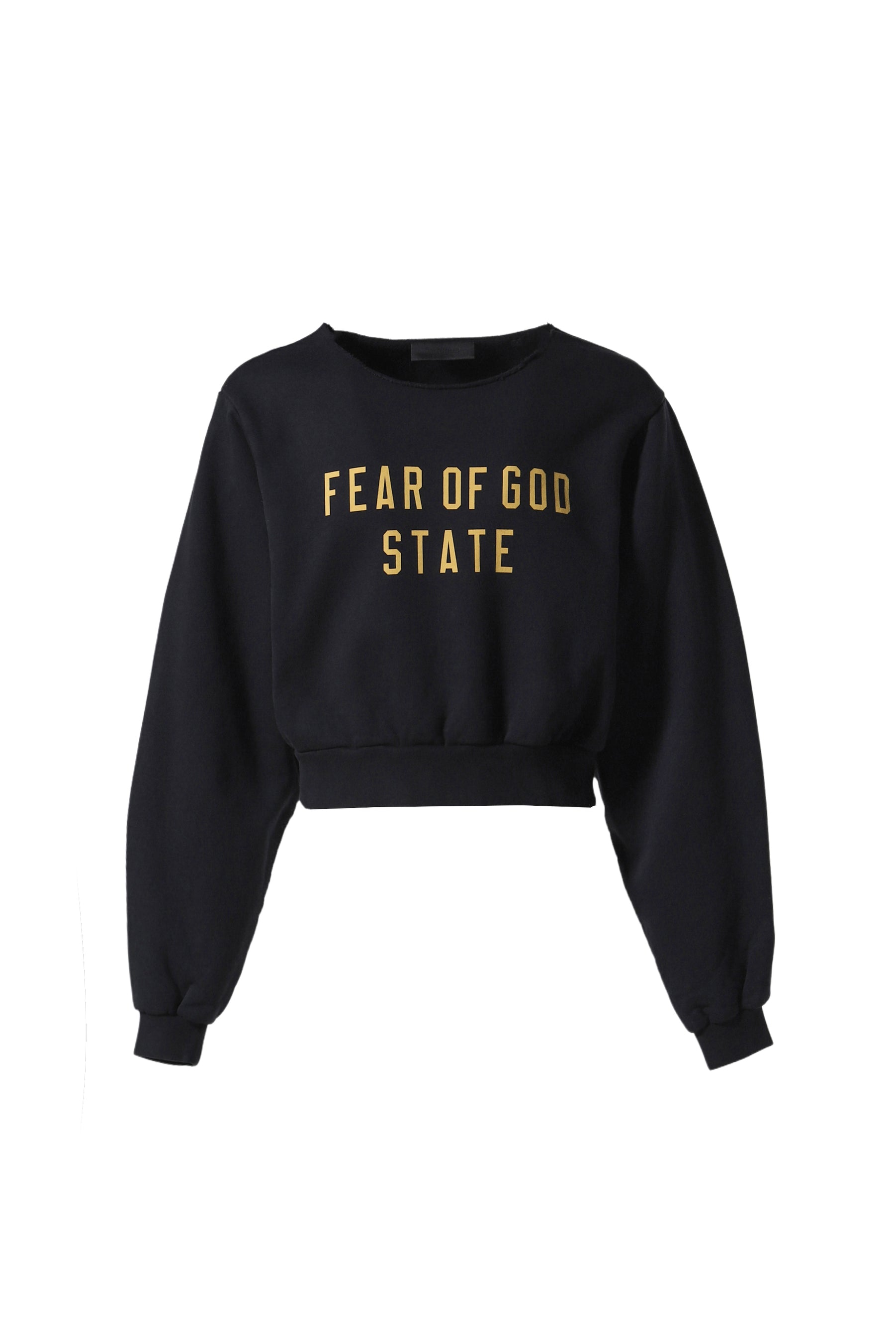 HEAVY FlEECE CROPPED CREWNECK / BLK