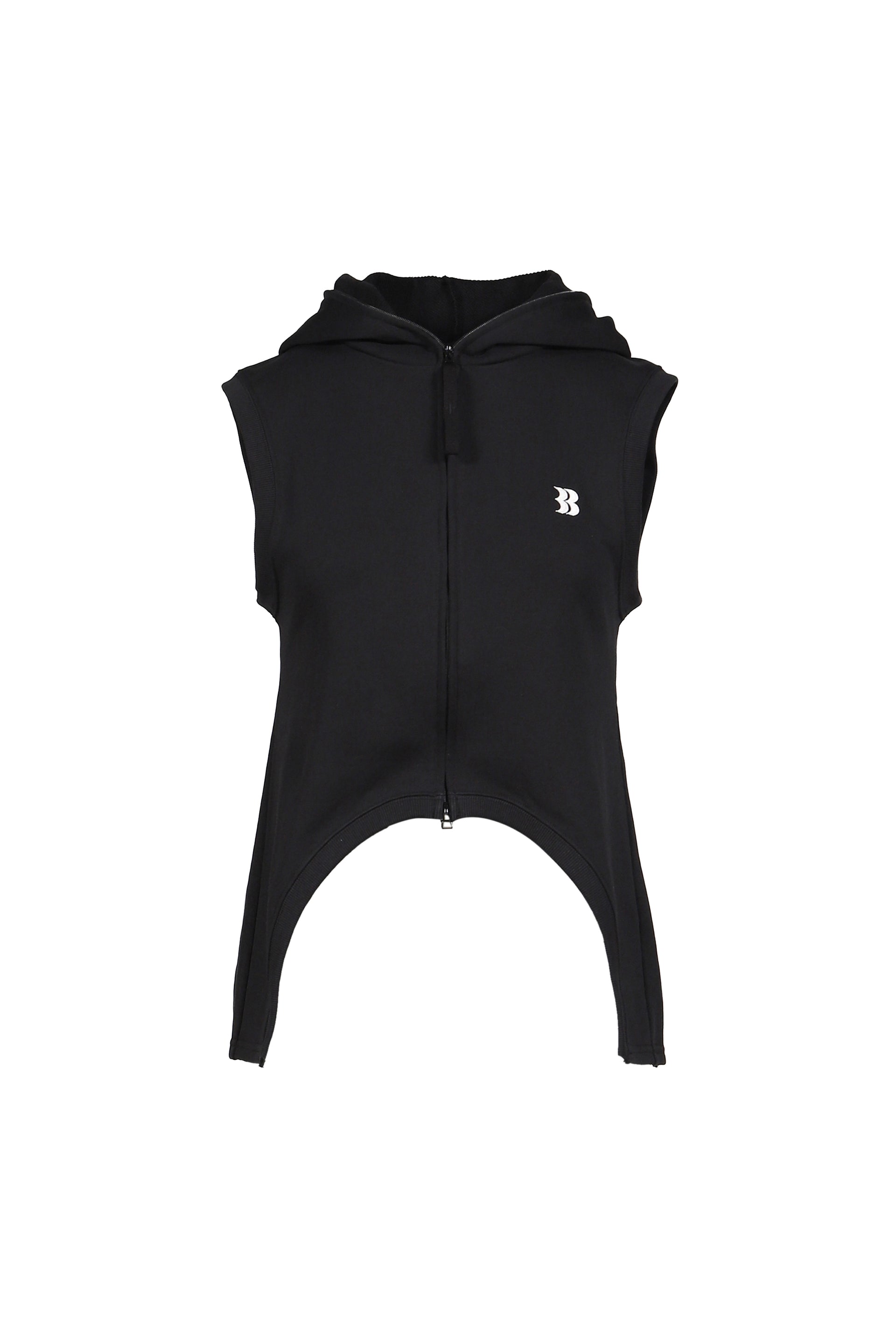 A' ZIP-UP HOODIE TOPS / BLK