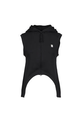 A' ZIP-UP HOODIE TOPS / BLK