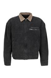 WORK CANVAS TRUCKER JACKET / WASHED BLK