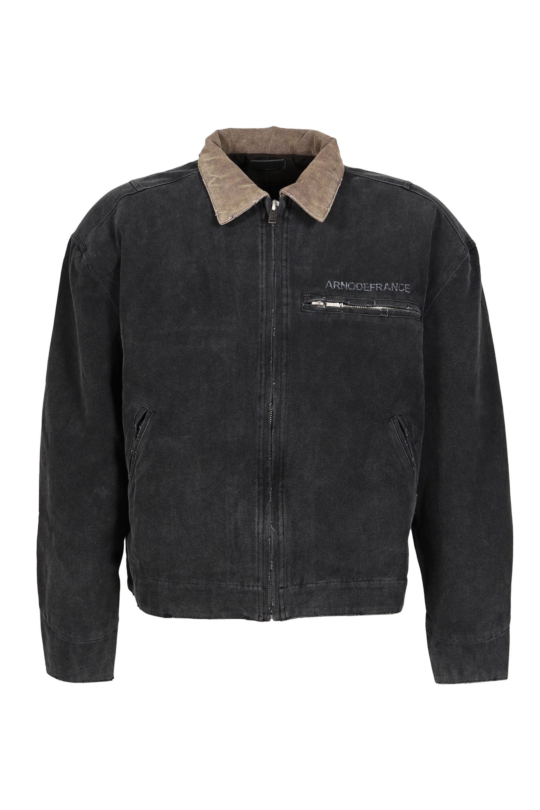 WORK CANVAS TRUCKER JACKET / WASHED BLK