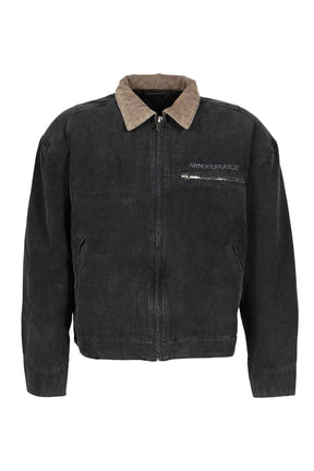 WORK CANVAS TRUCKER JACKET / WASHED BLK