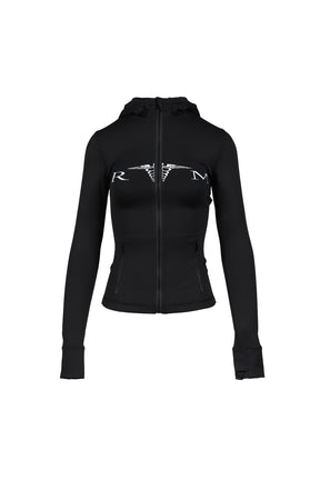 CORE R+M EMBROIDERED ZIP UP / BLK