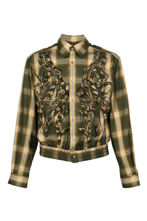 EMBROIDERED BLOUSON SHIRT / GRN