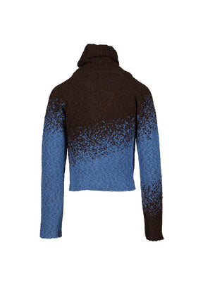 FLOW JAQUARD SHORT CARDIGAN / BLU 