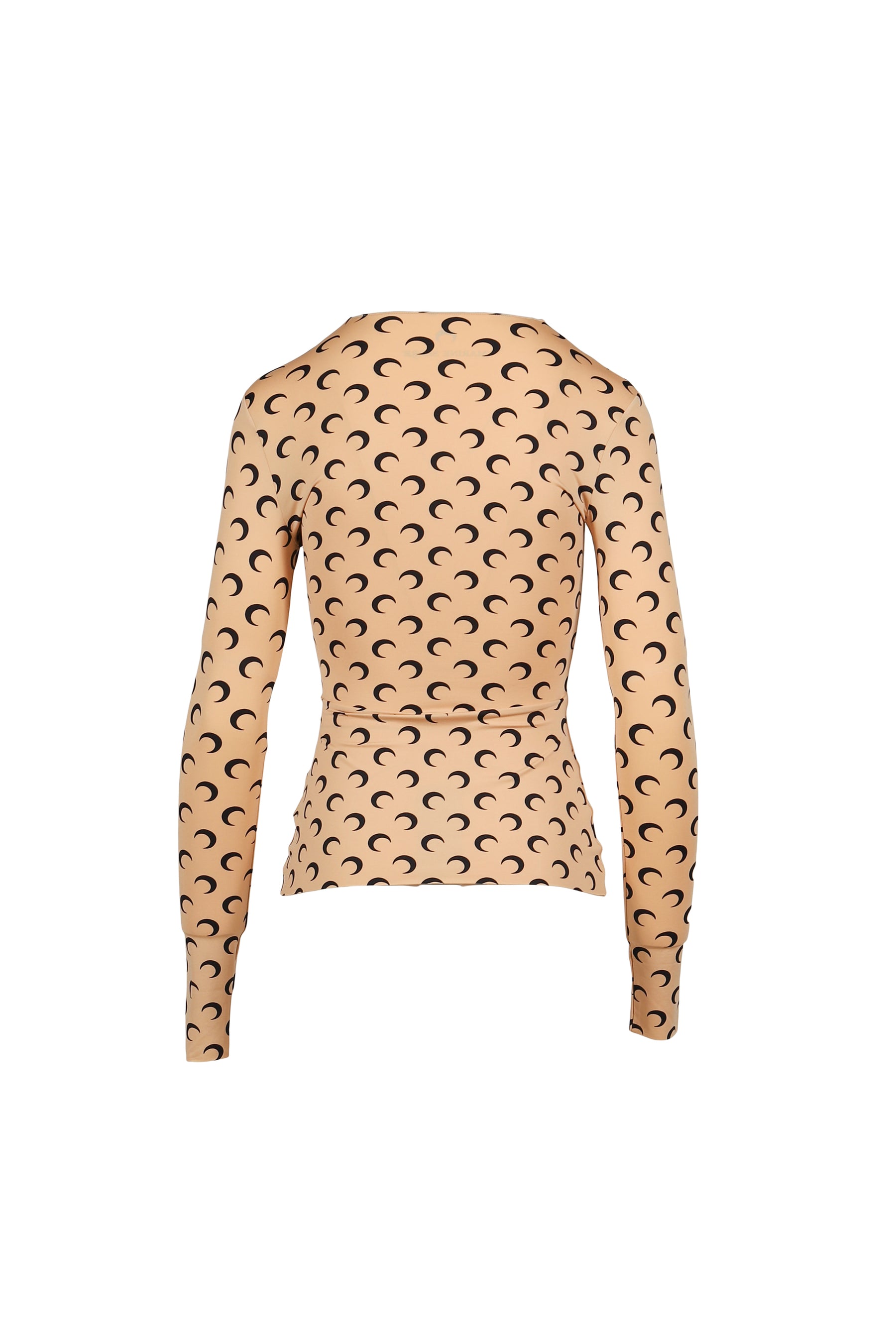 MOON PRINTED JERSEY LS CREWNECK TOP / INVERSE TAN