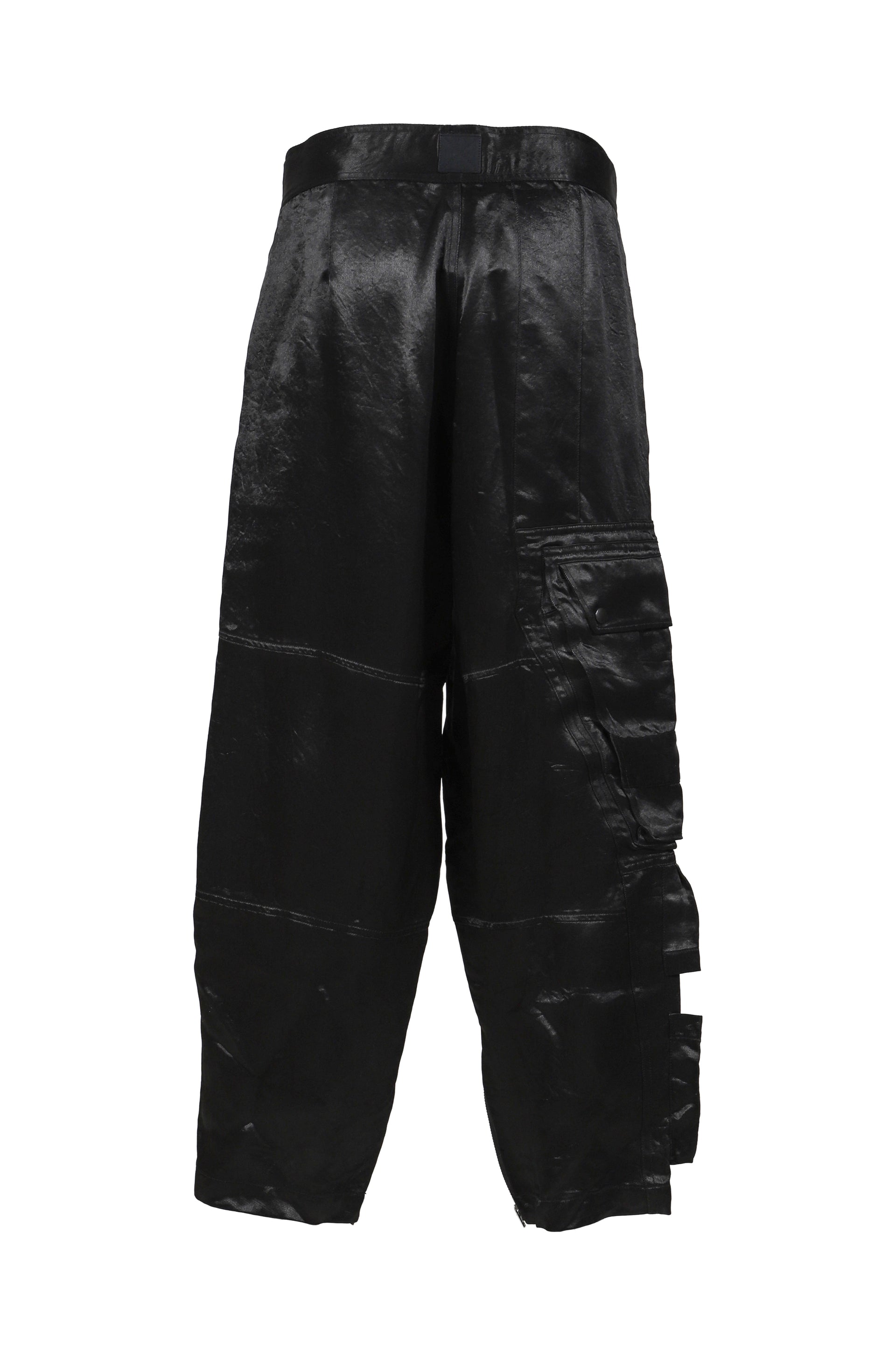 DAIRIKU "PRINTED SATIN" HIGH-WAIST MILLITARY PANTS / BLK