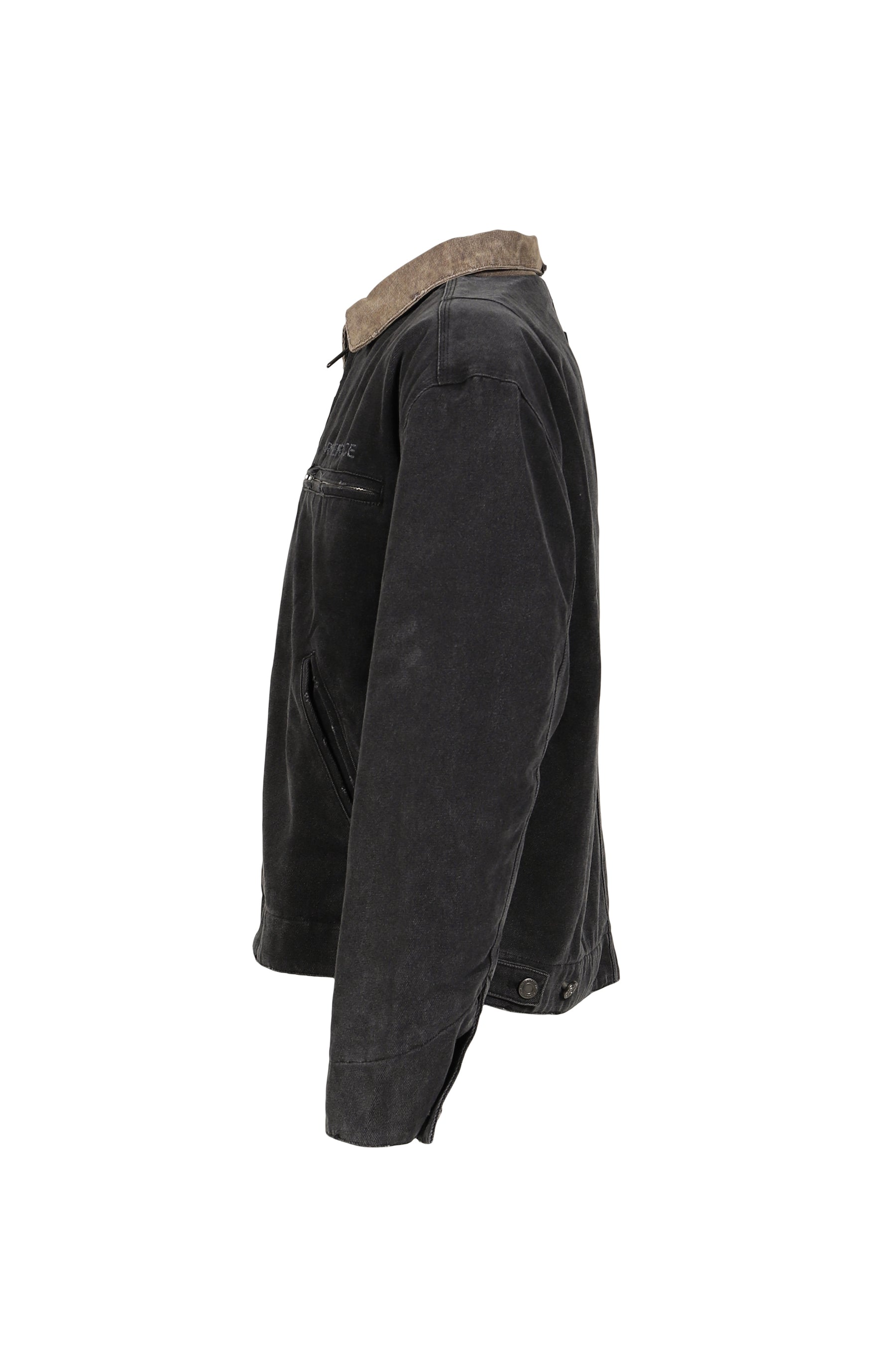 WORK CANVAS TRUCKER JACKET / WASHED BLK