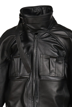 A4 LEATHER JACKET / BLK