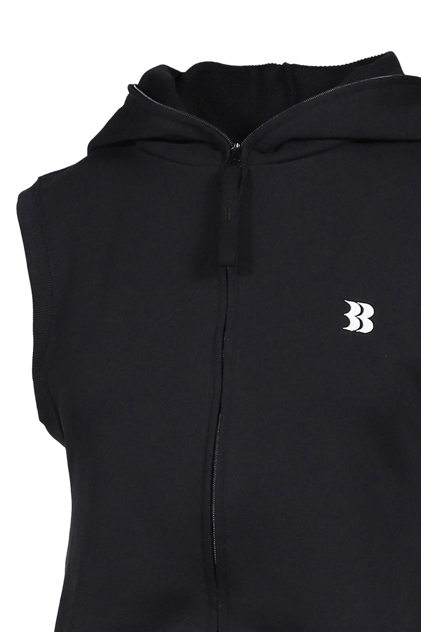 A' ZIP-UP HOODIE TOPS / BLK