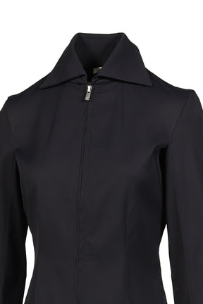 STRUCTURED SPREAD COLLAR SHIRT / NVY