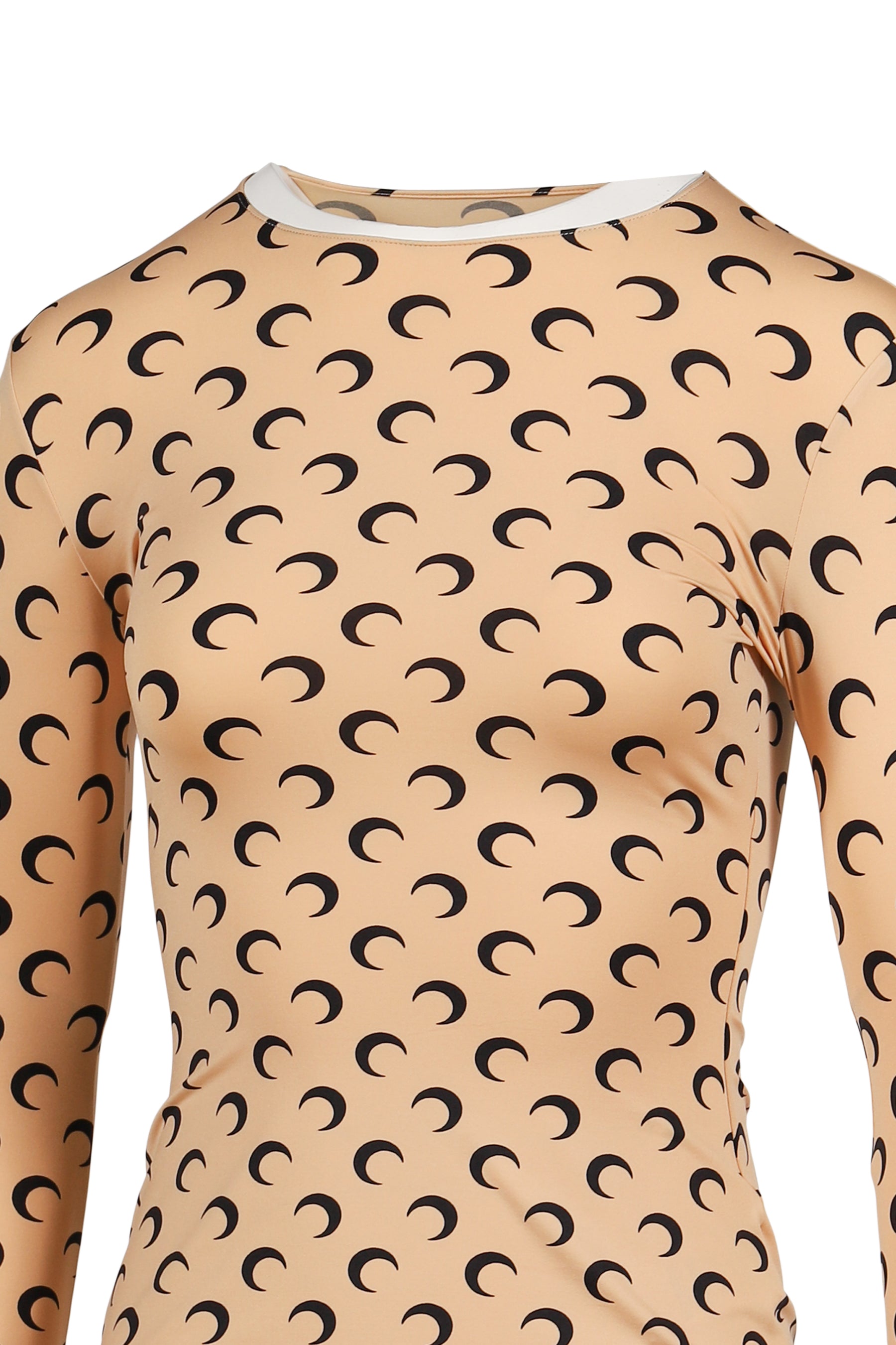 MOON PRINTED JERSEY LS CREWNECK TOP / INVERSE TAN