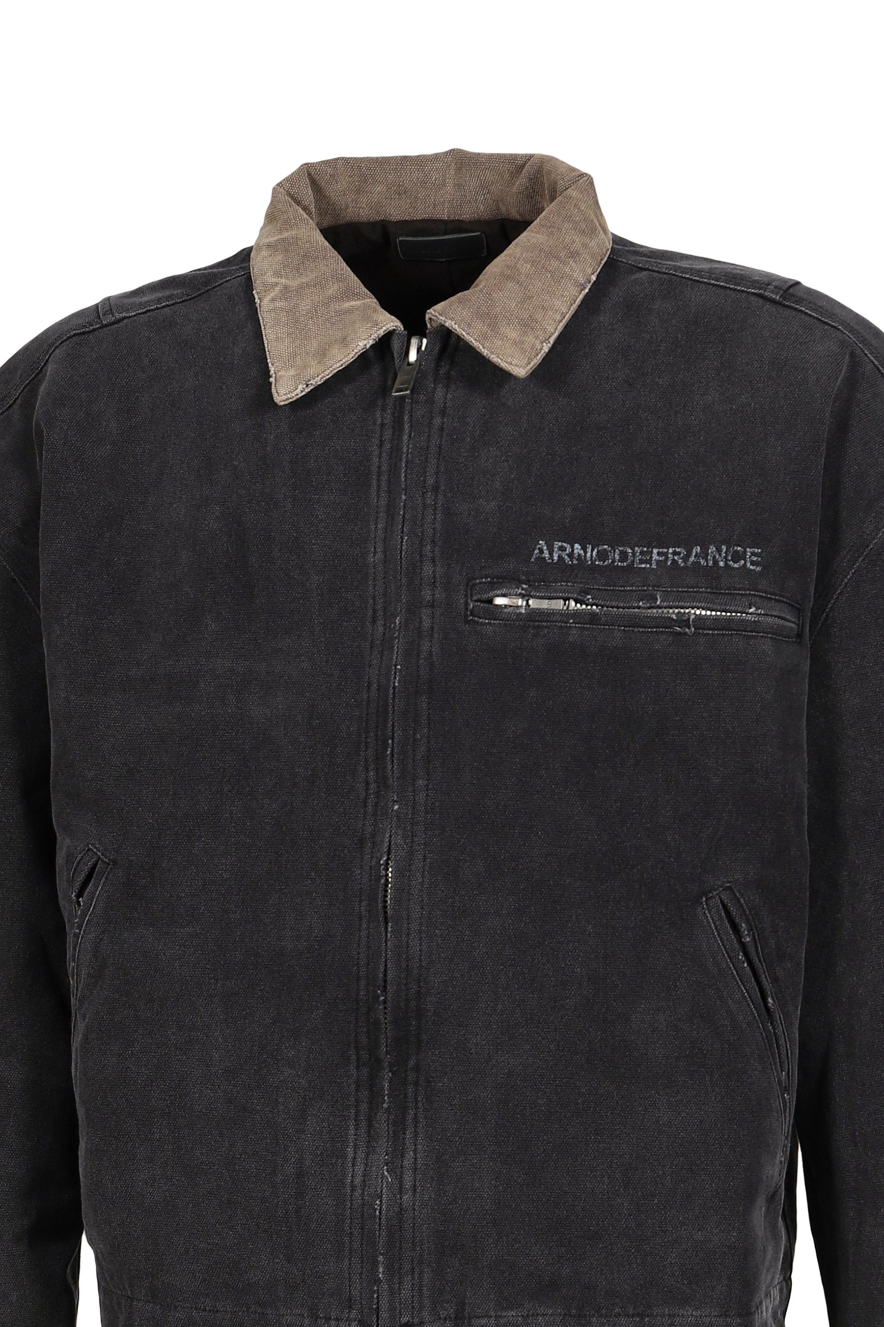 WORK CANVAS TRUCKER JACKET / WASHED BLK