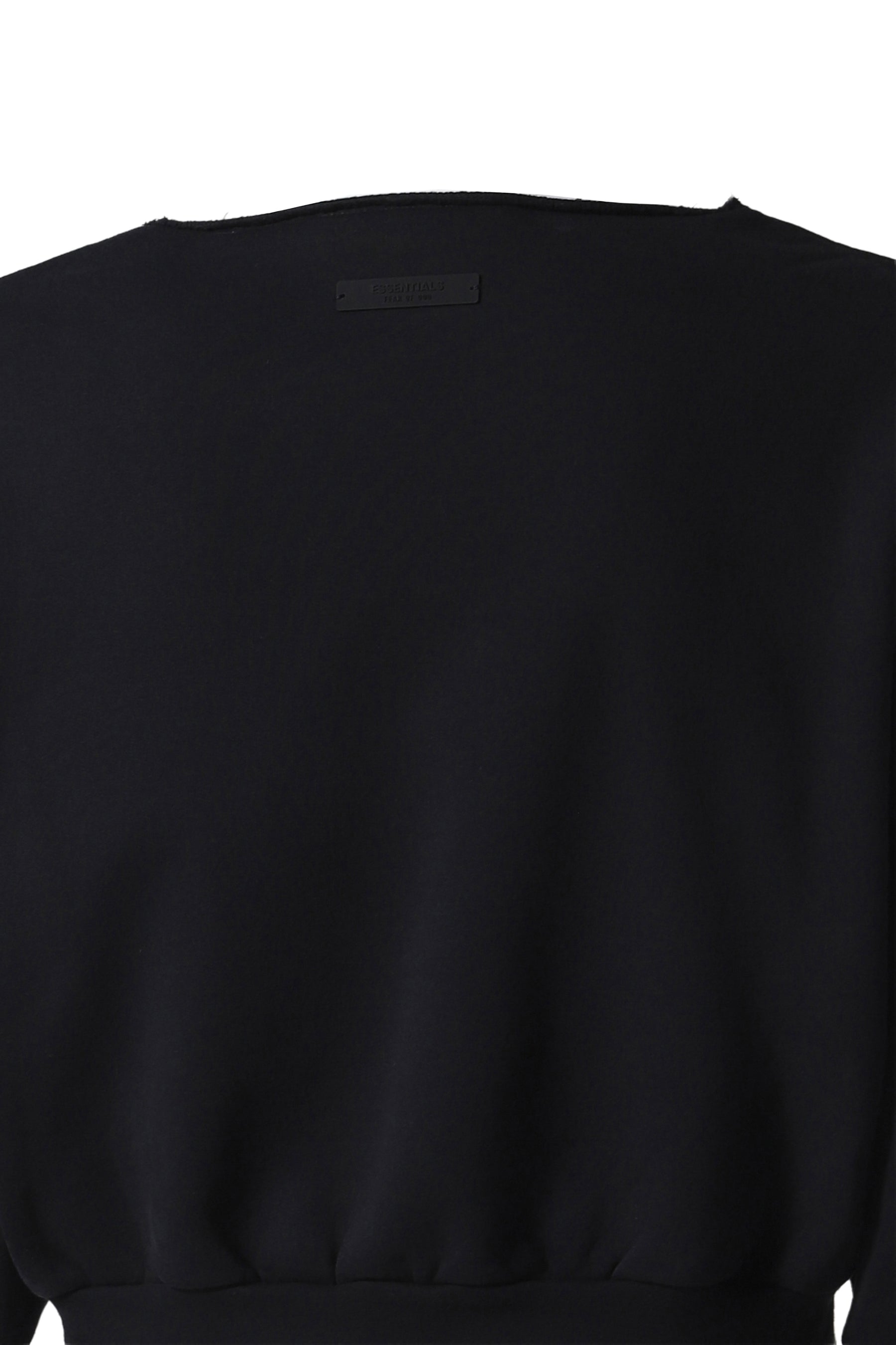 HEAVY FlEECE CROPPED CREWNECK / BLK