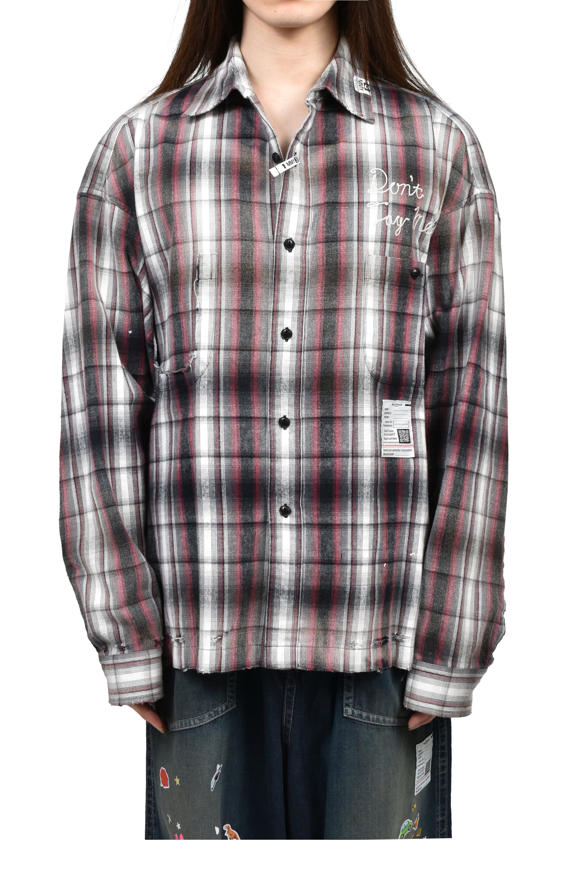 VINTAGE LIKE CHECK L/S SHIRTS / BLK