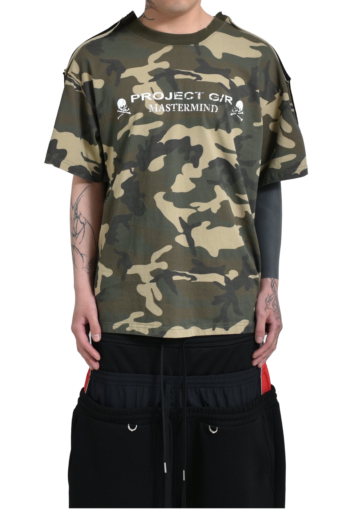 TWO FACED OUTSEAM T-SHIRT / BLK CAMO