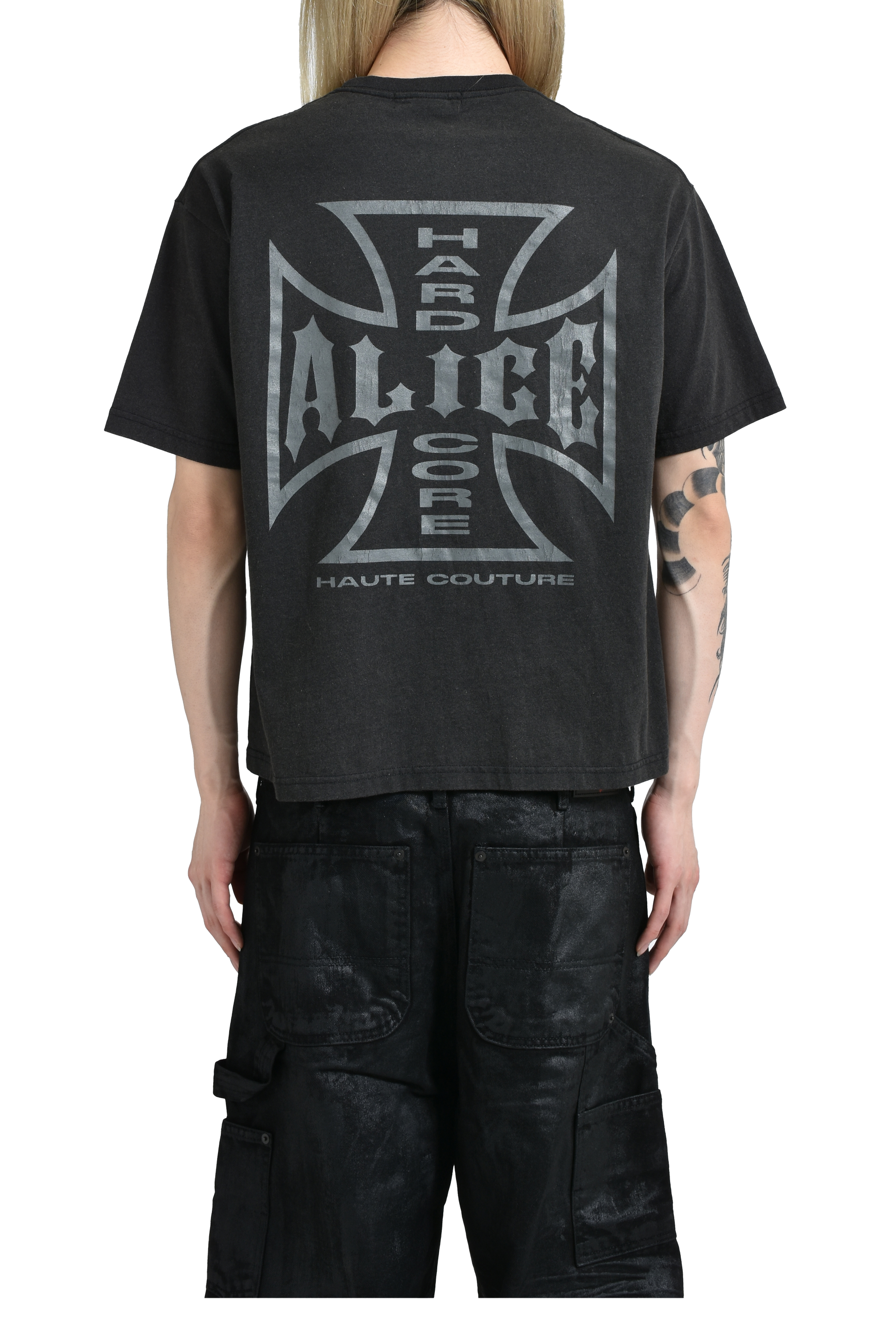 ALICE HOLLYWOOD DESTROYED CHOPPER T-SHIRT / BLK BLK