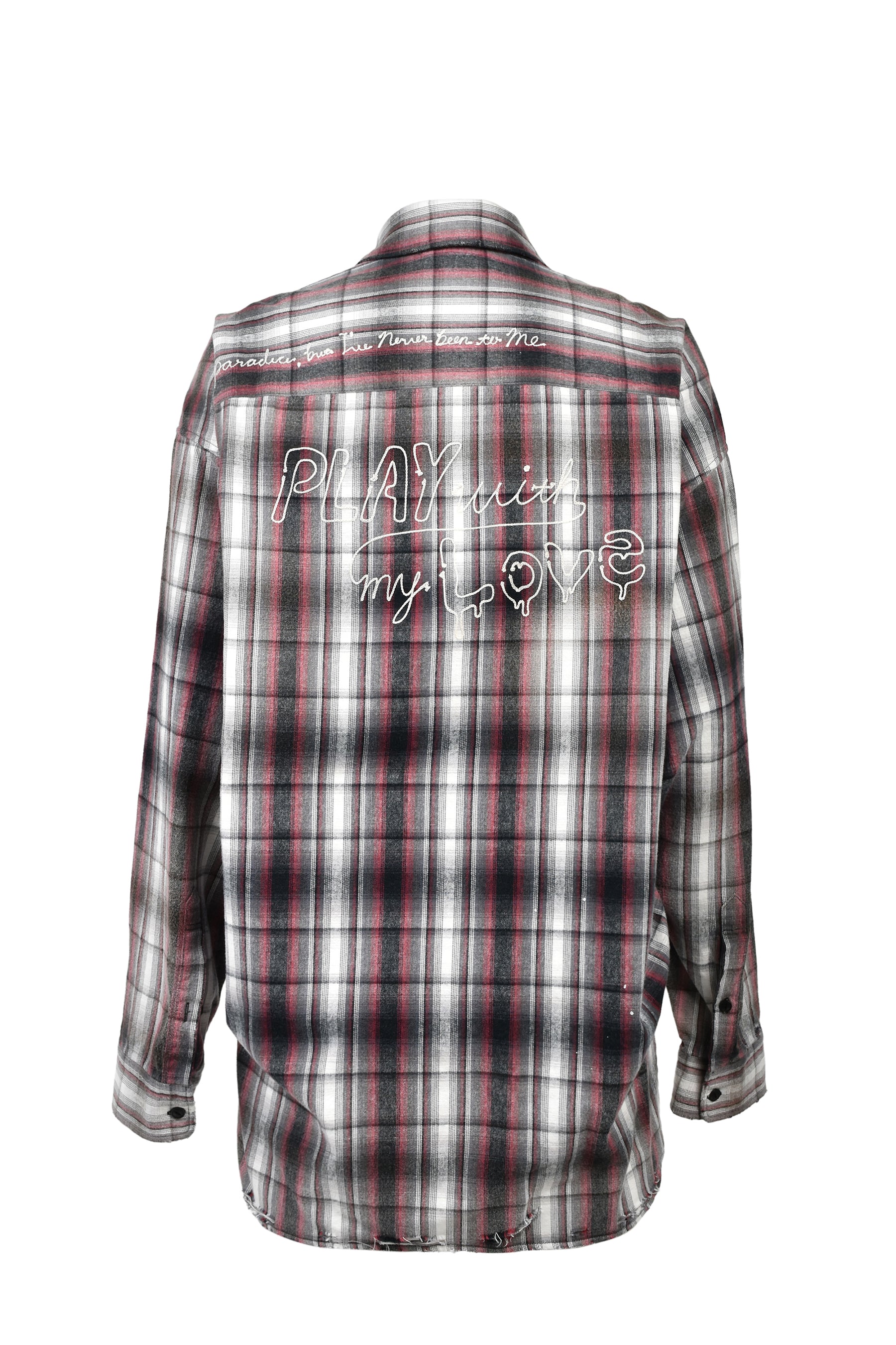 VINTAGE LIKE CHECK L/S SHIRTS / BLK