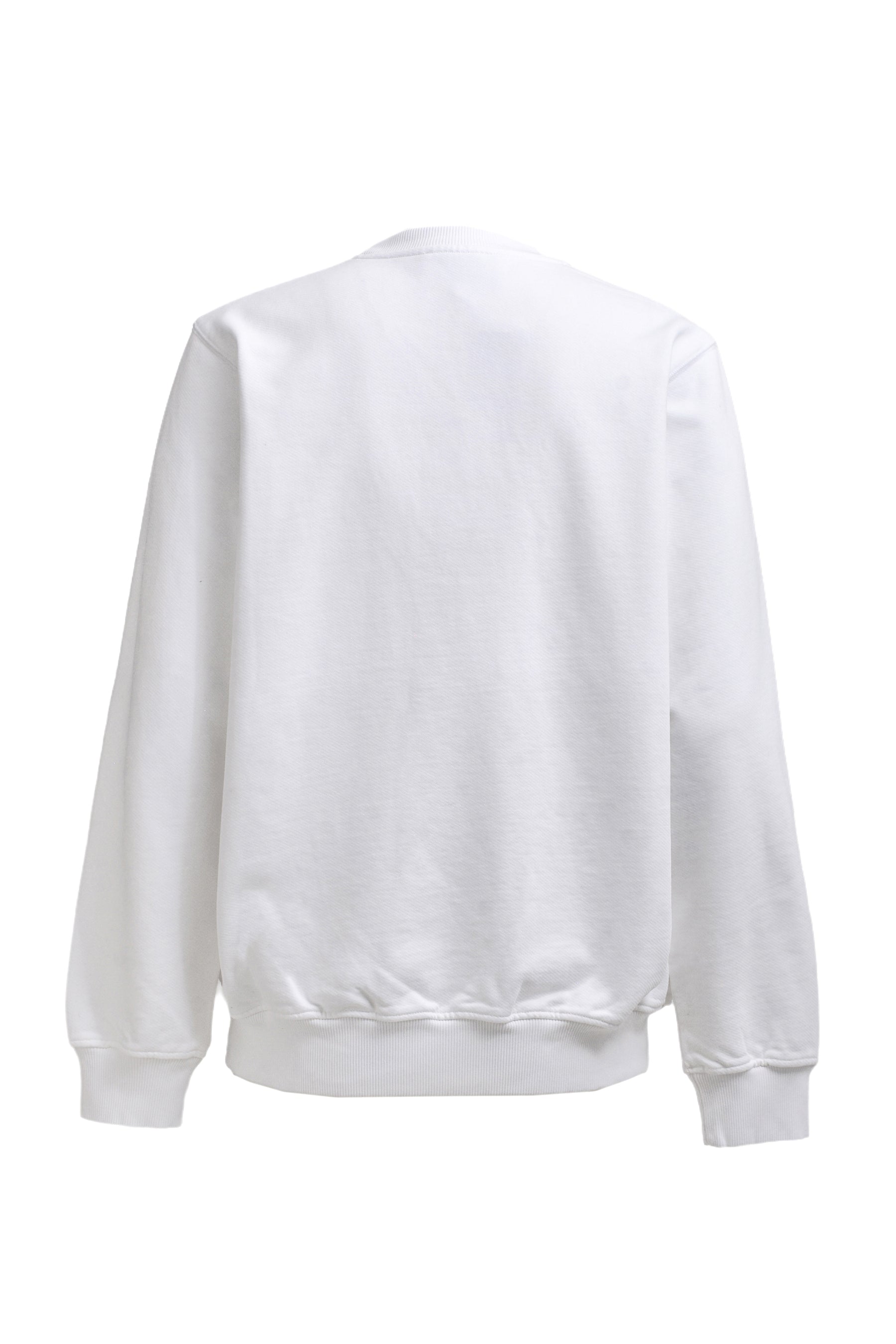 STACKED LOGO EMBROIDERED CHENILLE SWEATSHIRT / WHT