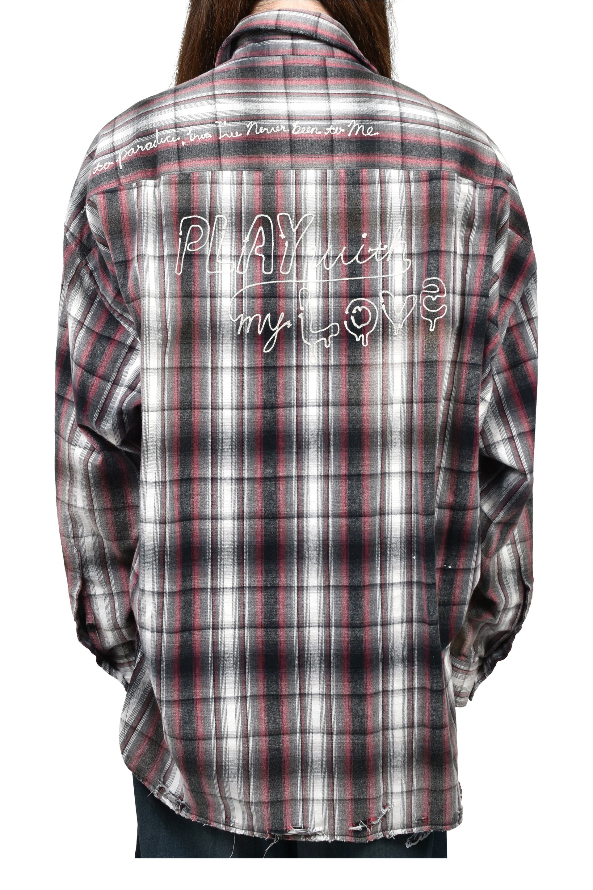 VINTAGE LIKE CHECK L/S SHIRTS / BLK