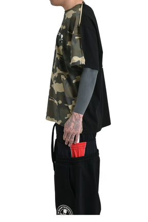 TWO FACED OUTSEAM T-SHIRT / BLK CAMO