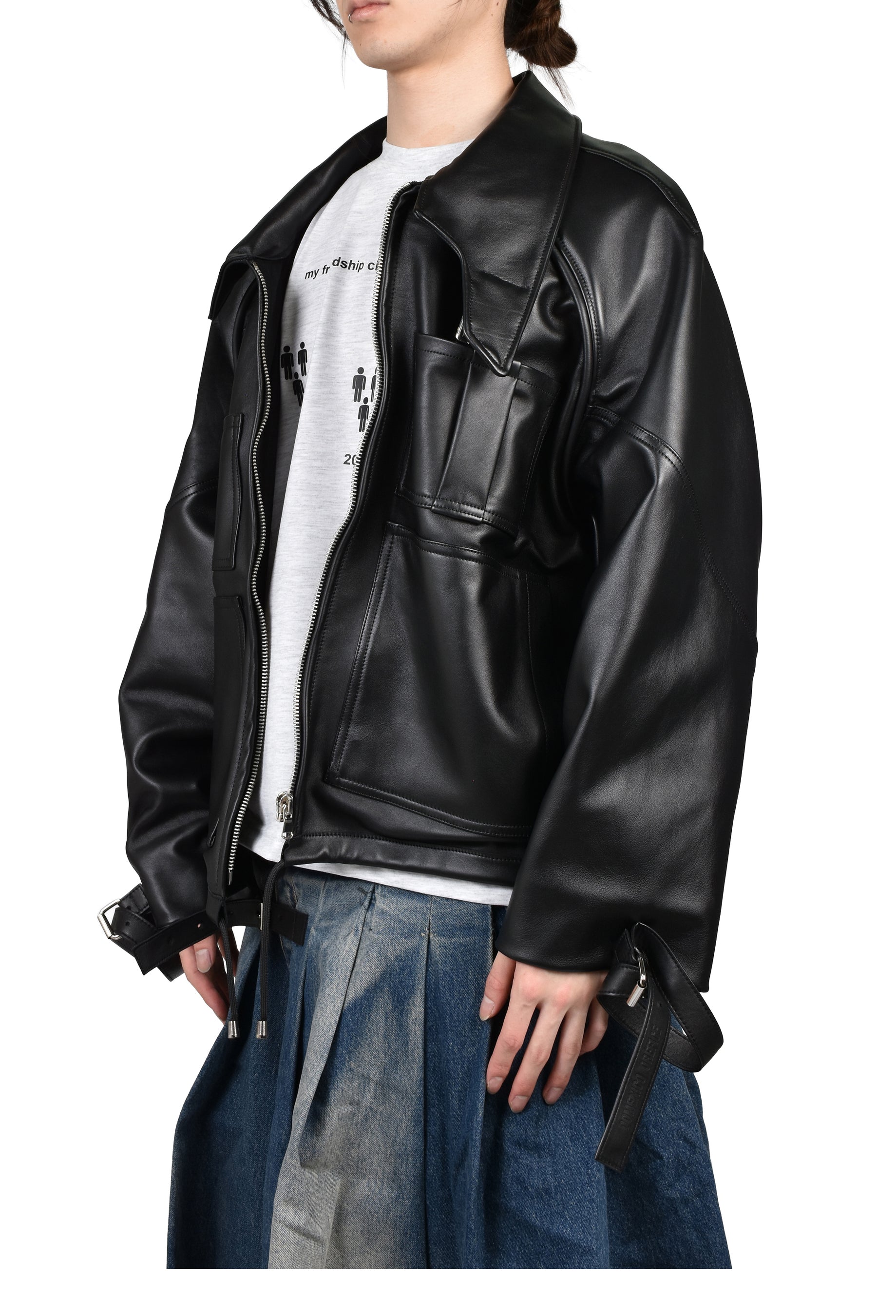 A4 LEATHER JACKET / BLK