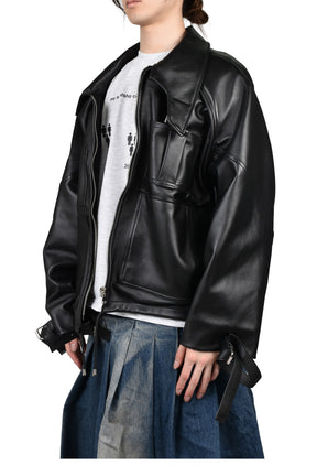A4 LEATHER JACKET / BLK