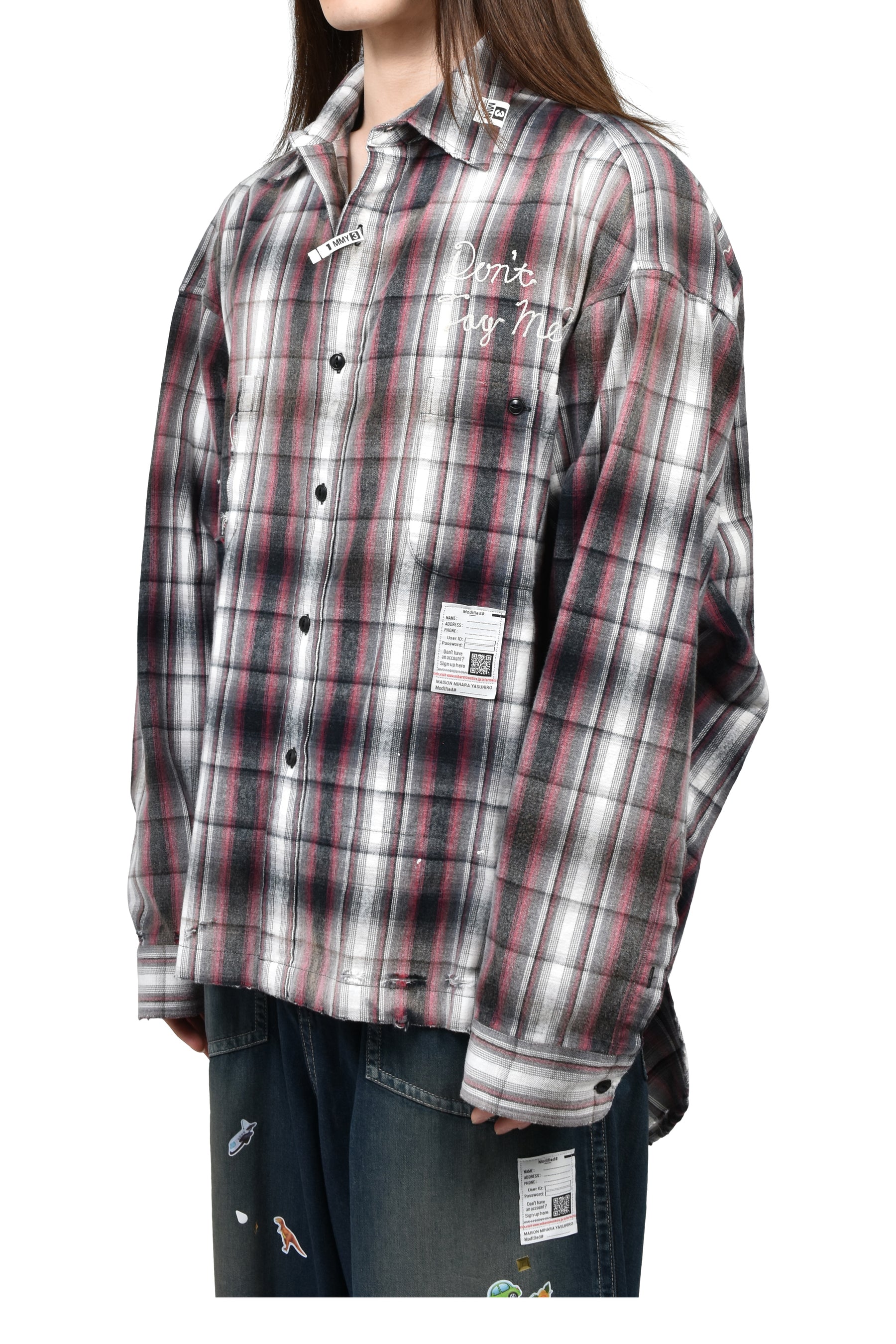VINTAGE LIKE CHECK L/S SHIRTS / BLK