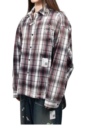 VINTAGE LIKE CHECK L/S SHIRTS / BLK
