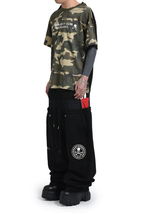 TWO FACED OUTSEAM T-SHIRT / BLK CAMO