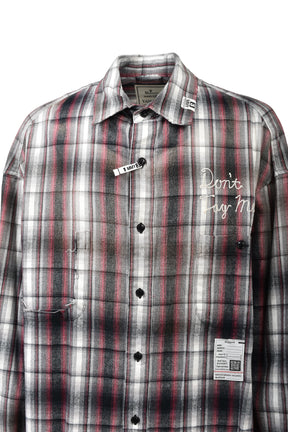 VINTAGE LIKE CHECK L/S SHIRTS / BLK