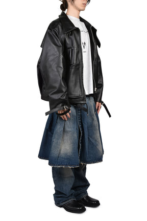 A4 LEATHER JACKET / BLK