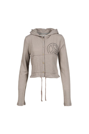 PARRA STUD HOOD CARDIGAN / KHA
