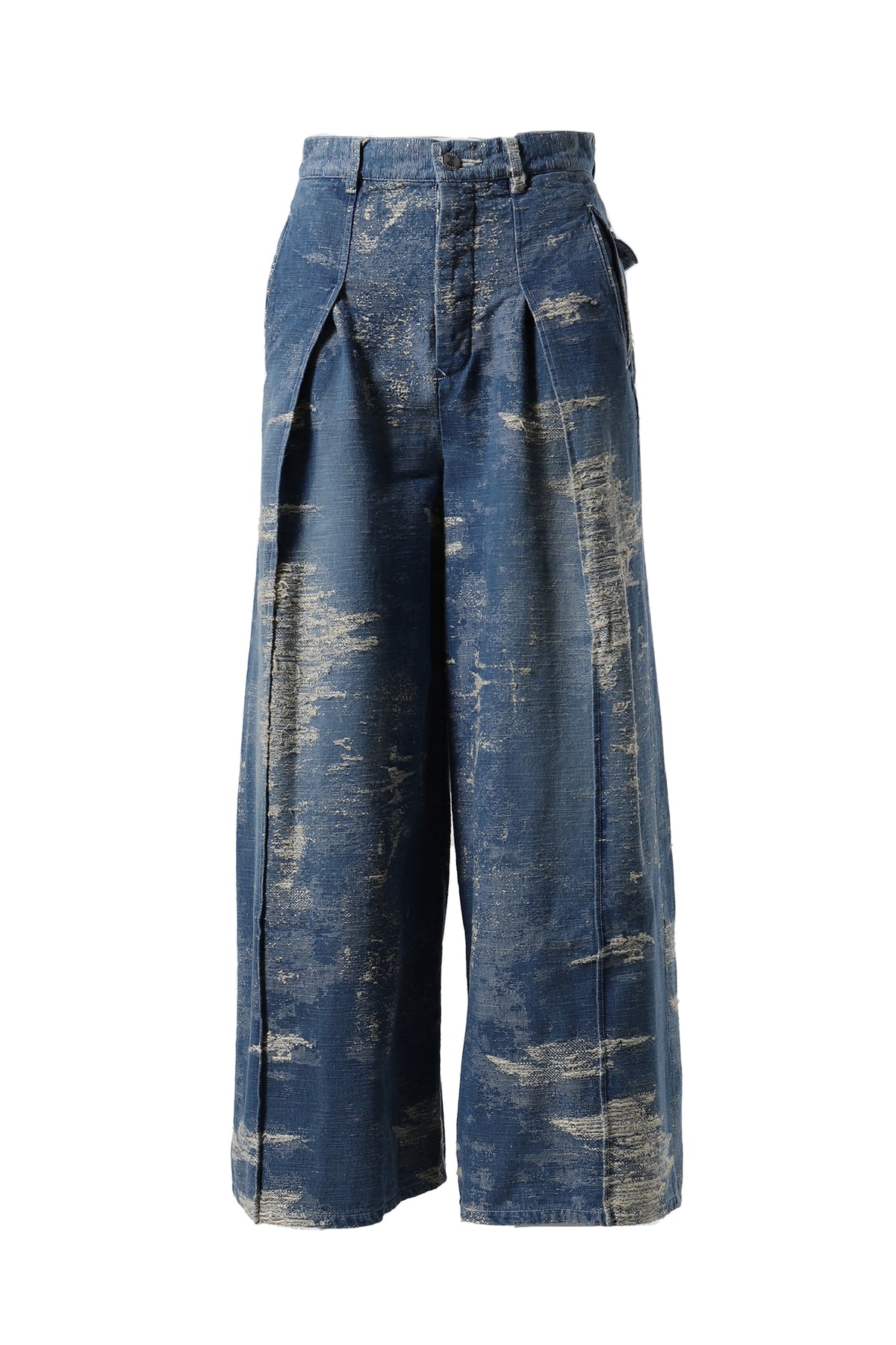 DENIM WIDE SLACKS / BLU