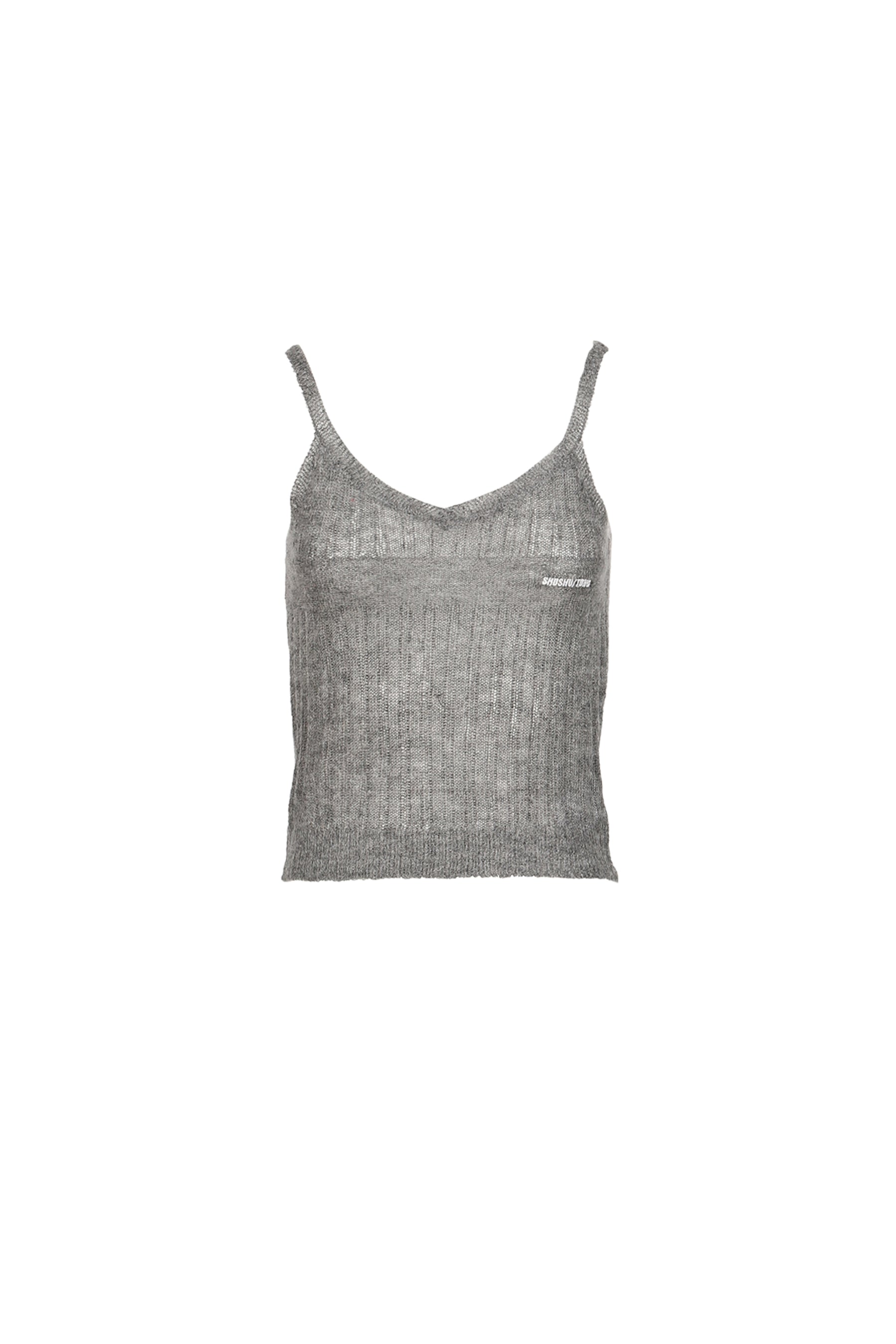 KNIT CAMI TOP / GRY