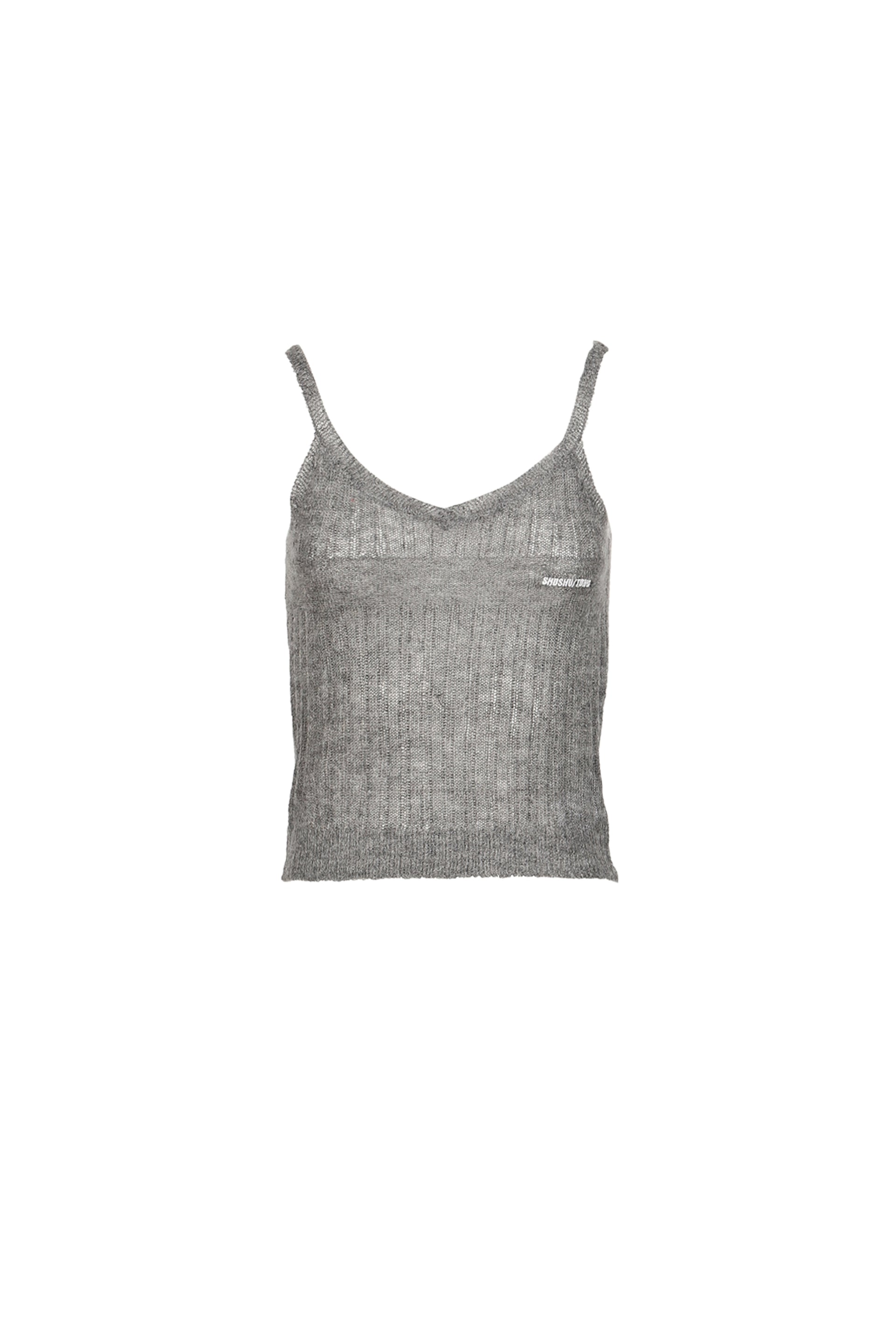 KNIT CAMI TOP / GRY