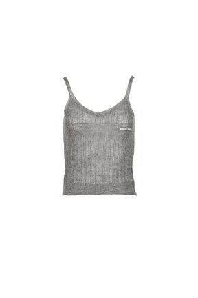 KNIT CAMI TOP / GRY