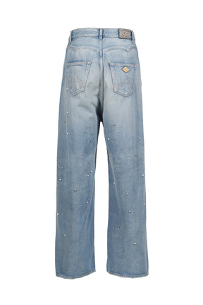 el conductorH BIJOU STUDDED BAGGY JEAN TROUSERS /BLU