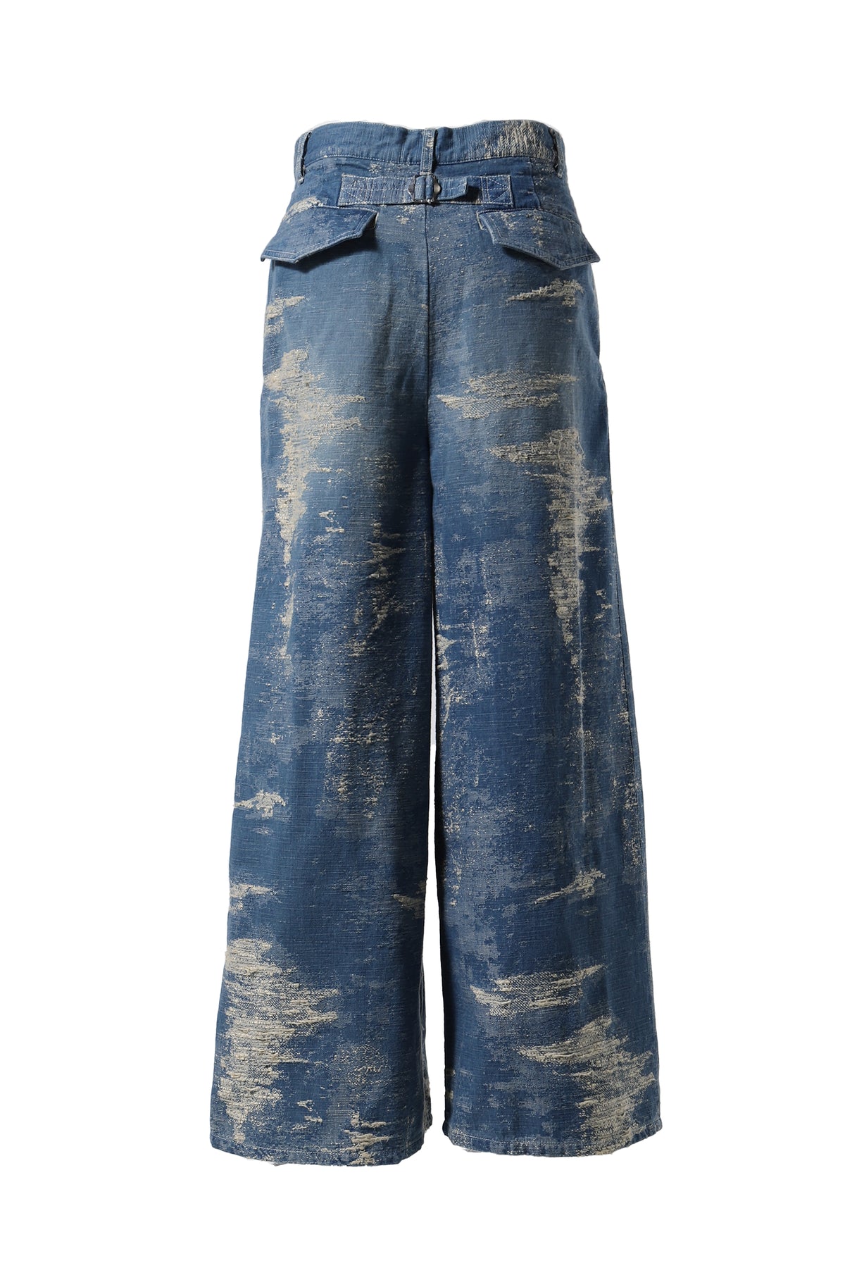 DENIM WIDE SLACKS / BLU