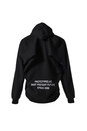 MOVED NECKLINE HOODIE / BLK