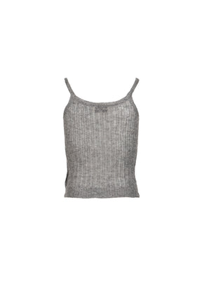 KNIT CAMI TOP / GRY