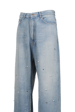 el conductorH BIJOU STUDDED BAGGY JEAN TROUSERS /BLU