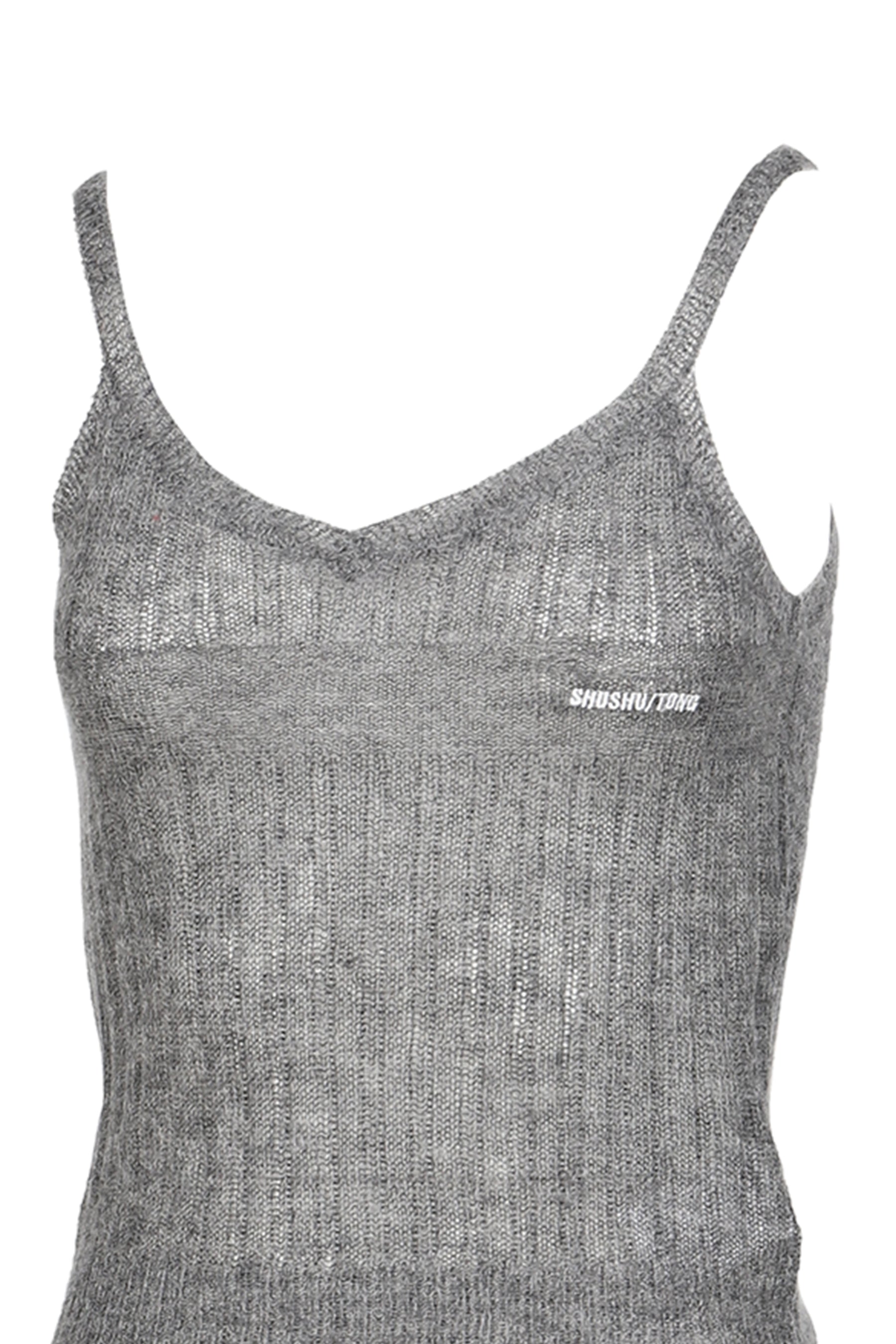 KNIT CAMI TOP / GRY
