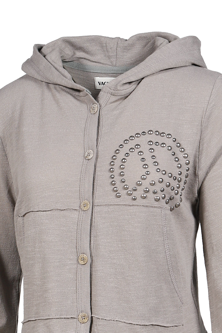 PARRA STUD HOOD CARDIGAN / KHA