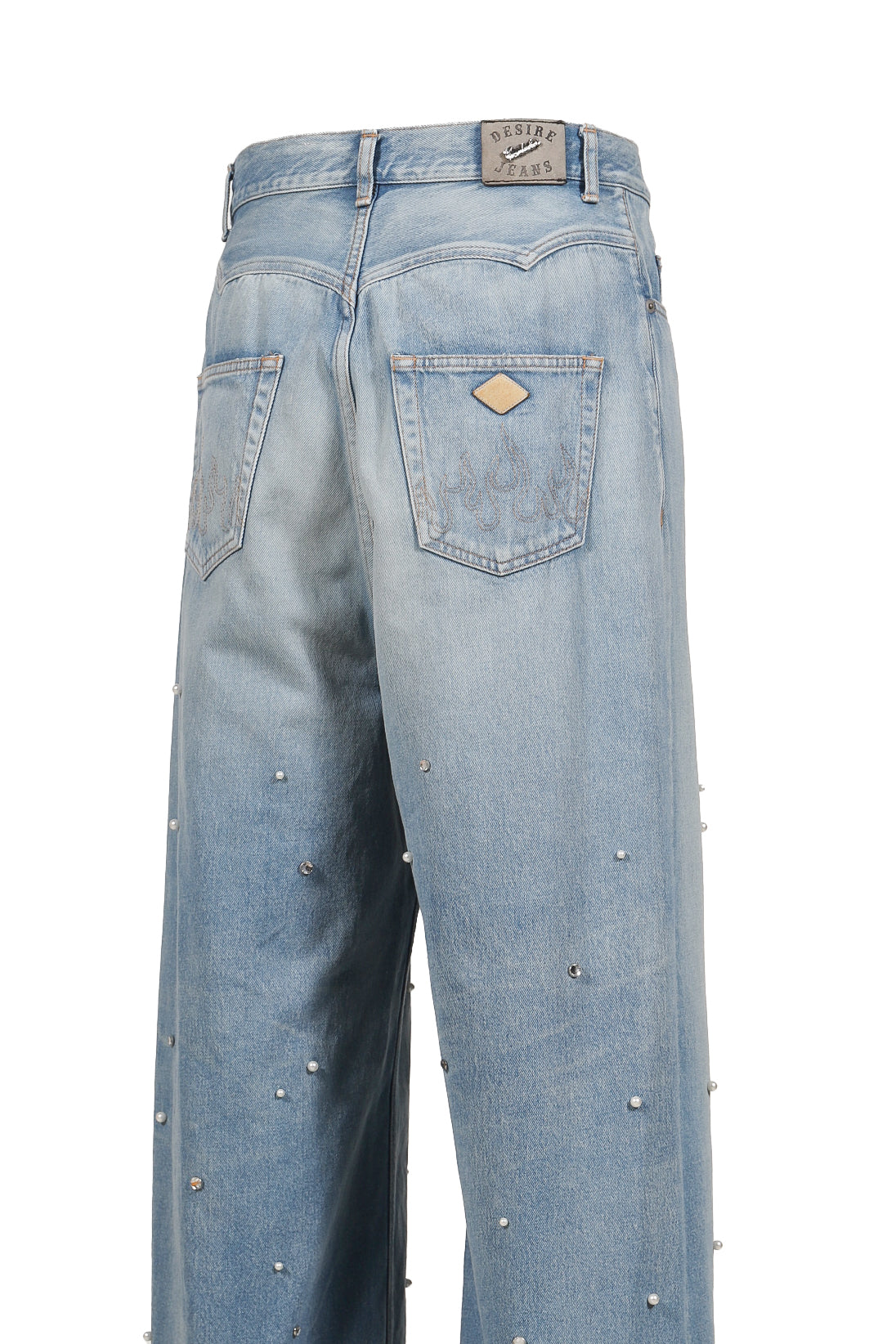 el conductorH BIJOU STUDDED BAGGY JEAN TROUSERS /BLU
