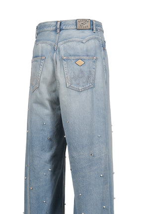 el conductorH BIJOU STUDDED BAGGY JEAN TROUSERS /BLU