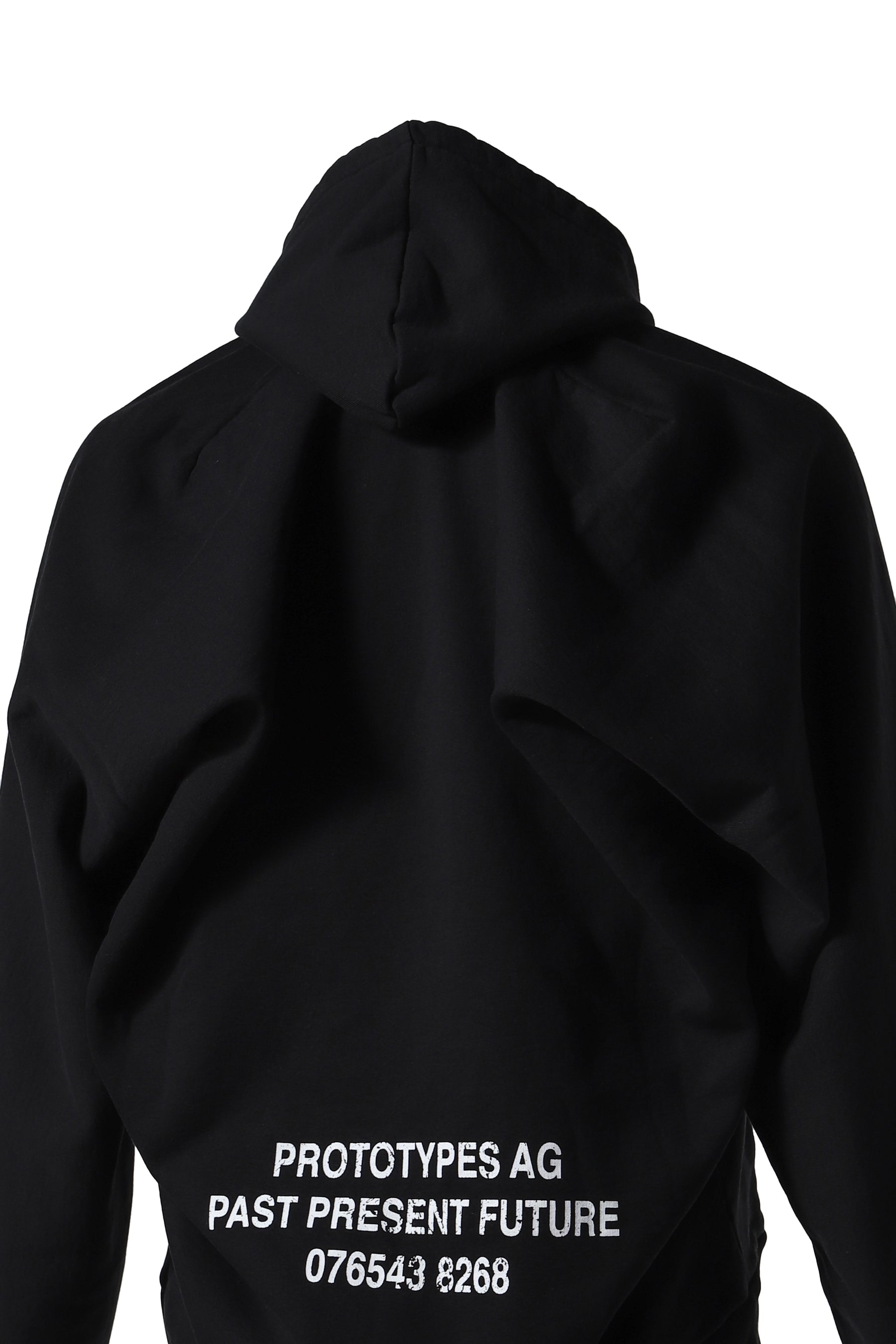 MOVED NECKLINE HOODIE / BLK